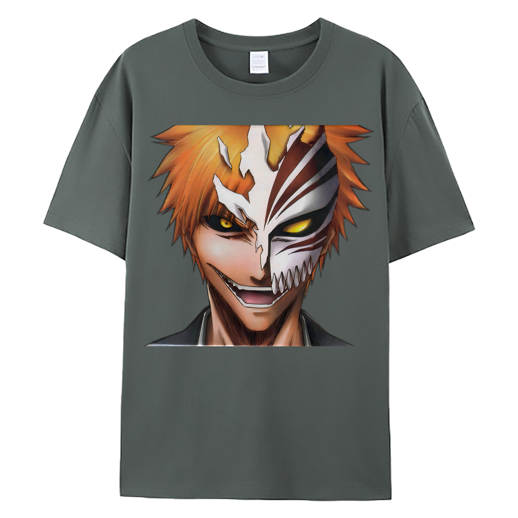 （画像用） ブリーチ 黒崎一護（くろさき いちご）BLEACH Kurosaki Ichigo 綿100％ メンズ半袖Tシャツ｜肌触りやわらか＆通気性